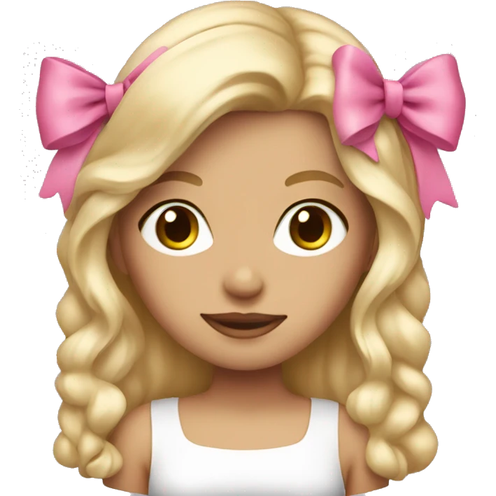Girl with pink bow on her blondish hair emoji