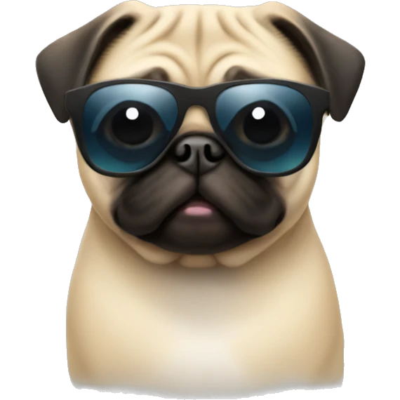 Pug with sunglasses emoji