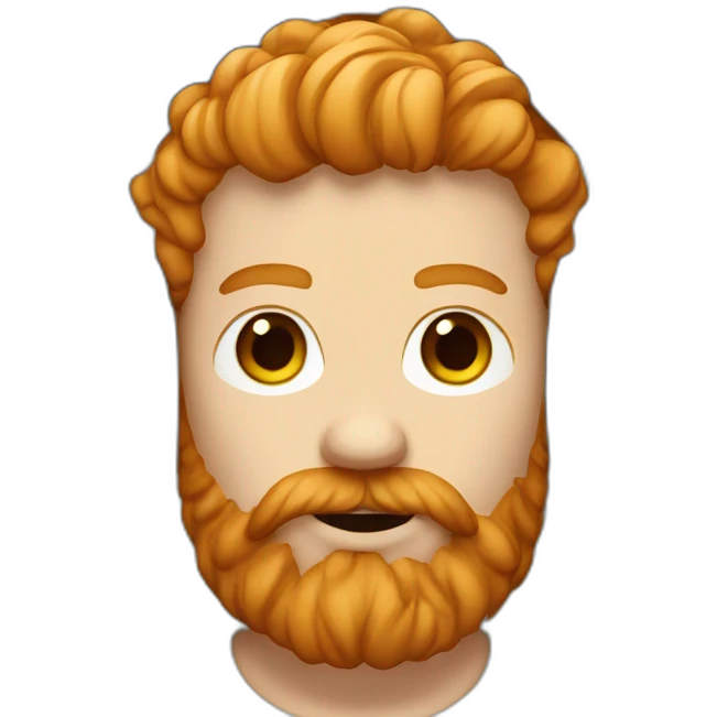 ginger man with huge beard and headphones emoji