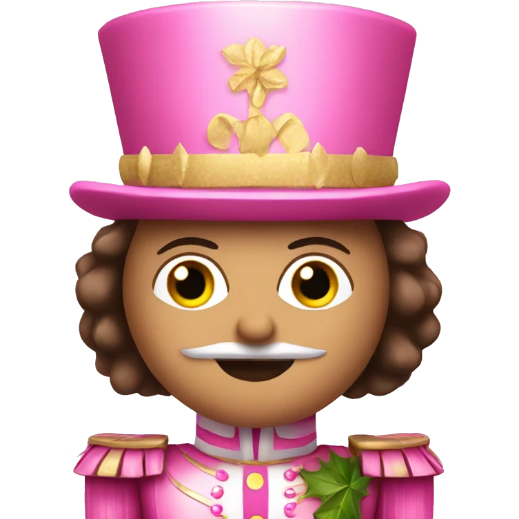 Pink Christmas nutcracker  emoji
