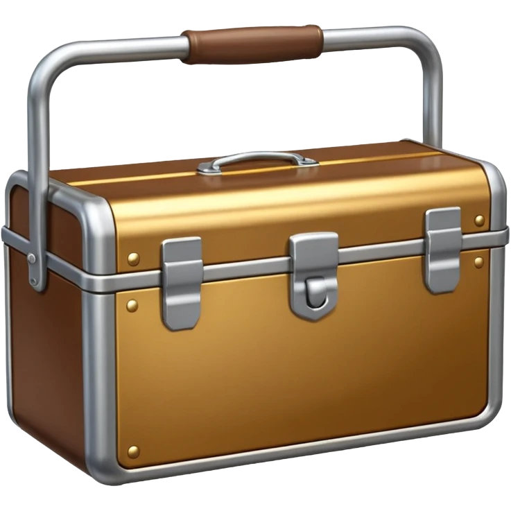 3D Brown golden toolbox empty emoji