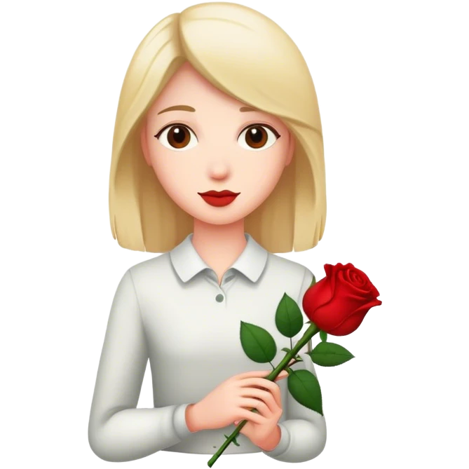 Holding rose emoji