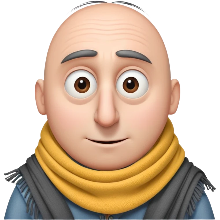 Gru from Despicable Me with his long nose and scarf emoji