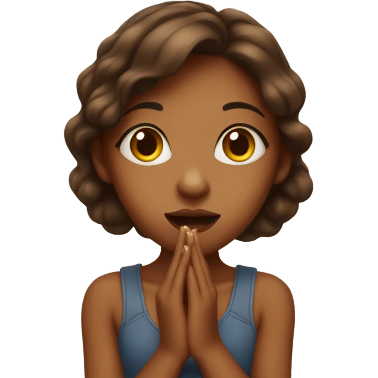 Cute Brown girl blowing a kiss  emoji