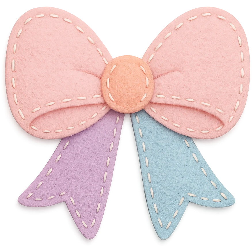 fluffy bow, soft and plush, pastel colors emoji