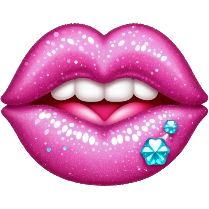 glitter pink kiss  emoji