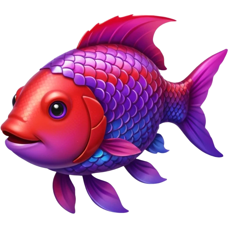 color gradient between red and purple glitter cute happy fish carp emoji