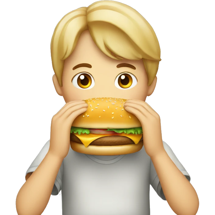 a person eating a hamburger emoji