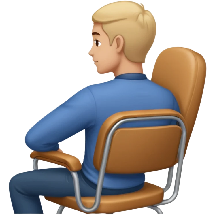 Person arching their back in a chair emoji