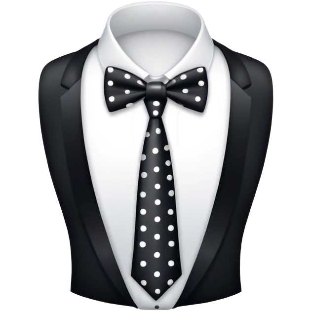 Spotty black tie emoji