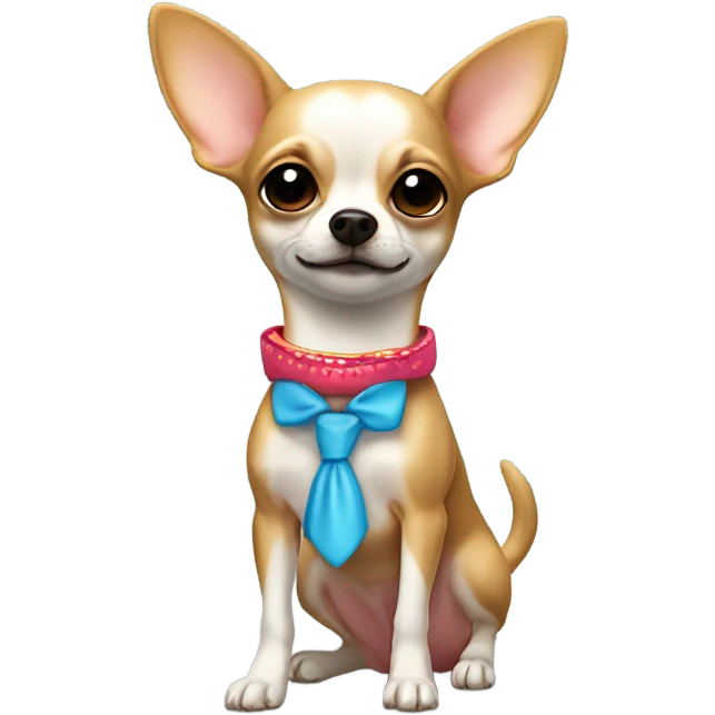Un chihuahua con un moño coquette emoji