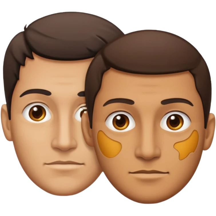 a man with two faces, half of the face looking right, half of the other part looking left emoji