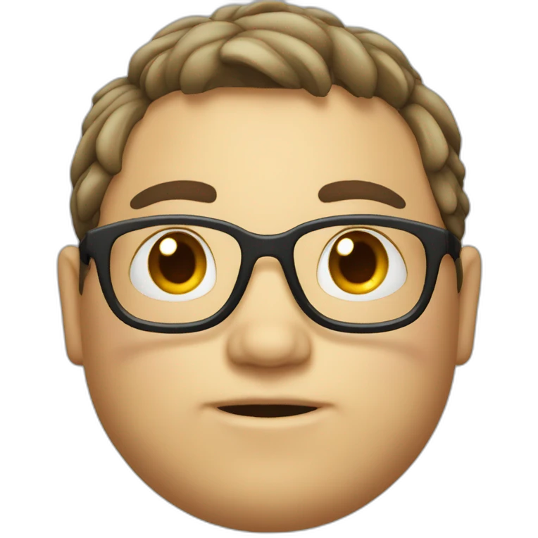 Nerdy fat kid with side part hair emoji