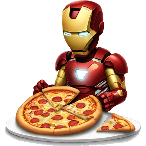 Iron Man eating pizza  emoji