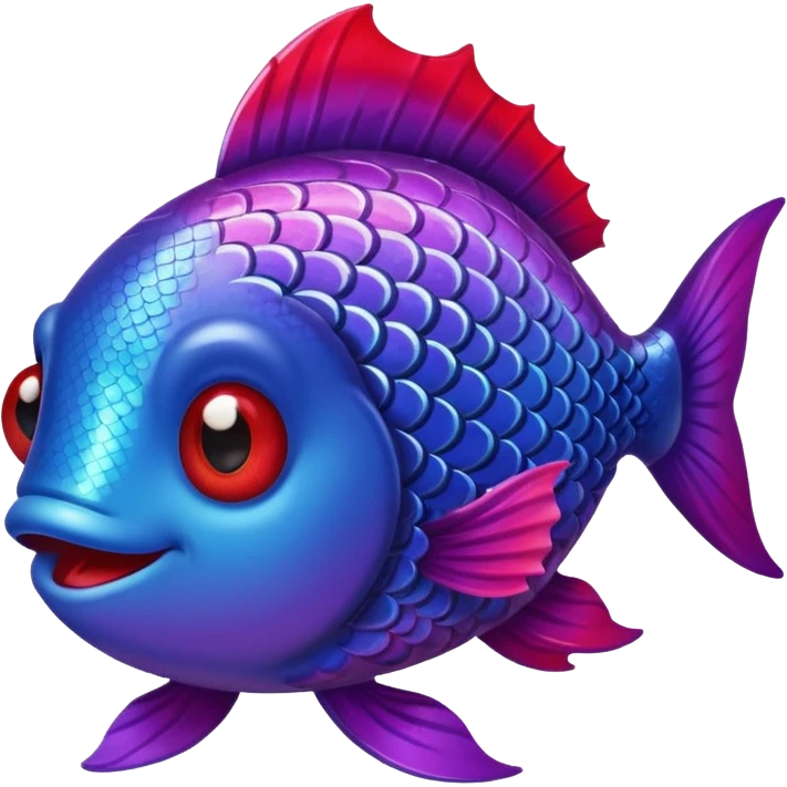 color gradient between red and purple glitter cute happy fish emoji