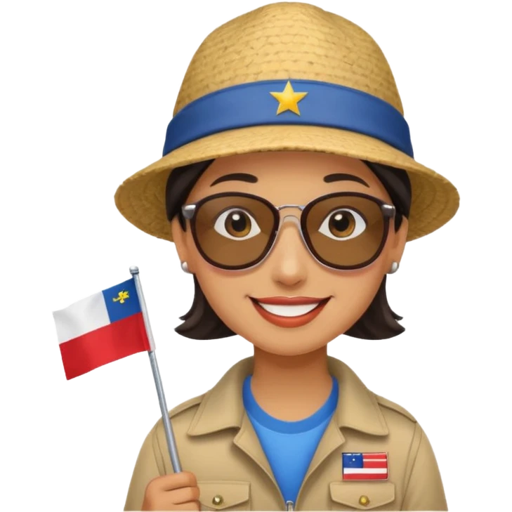 Guide + small flag, Tour Group. emoji