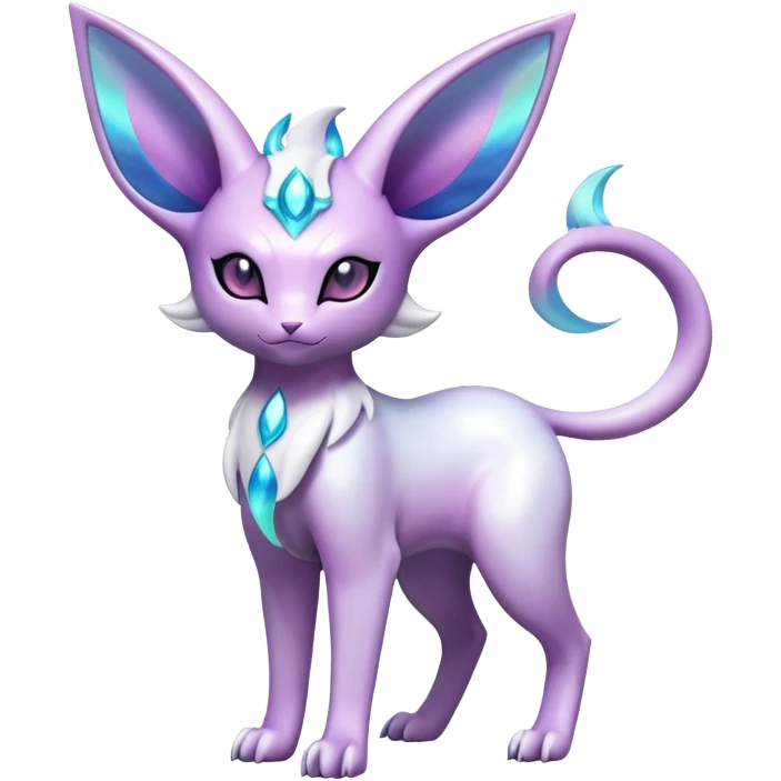 Shiny Exotic Espeon-Absol-Pokémon-Fakémon-hybrid-creature (full body) emoji