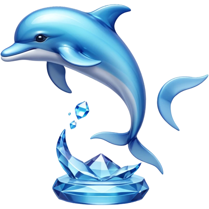 Transparent crystal dolphin figurine emoji