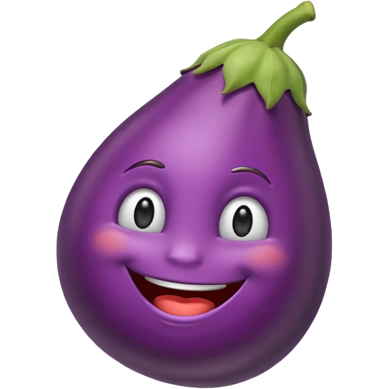 eggplant with  smile  emoji