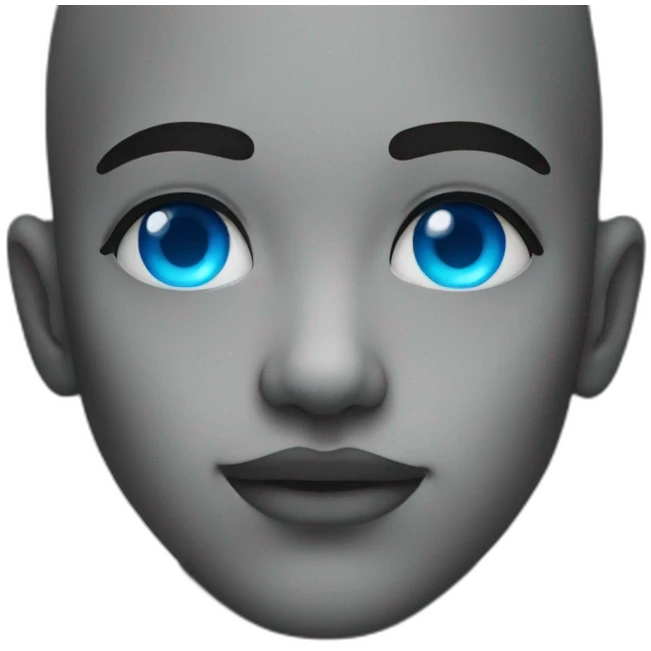 Black color with neon blue eyes emoji
