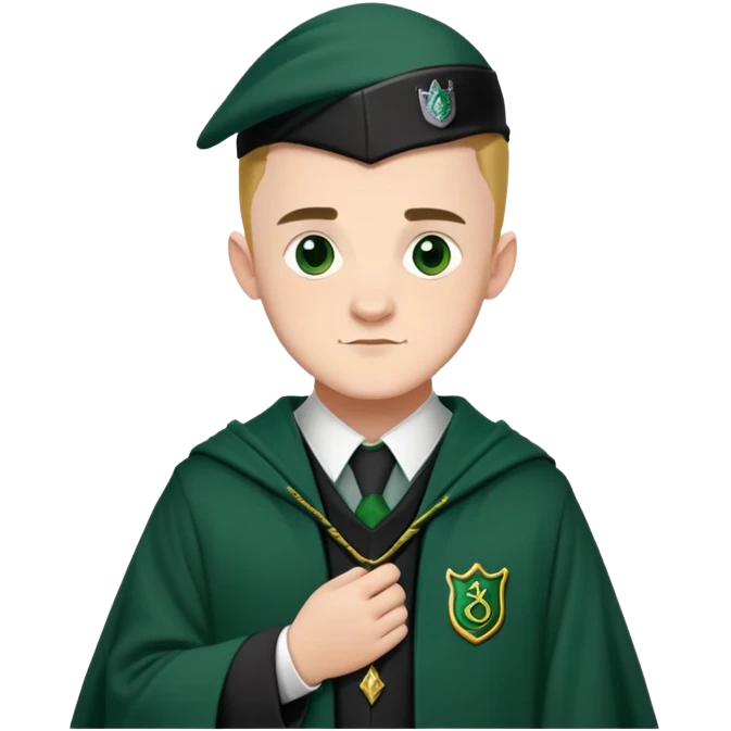 Josh Herdman is Gregory Goyle in harry potter, wear hogwarts slytherin uniform emoji