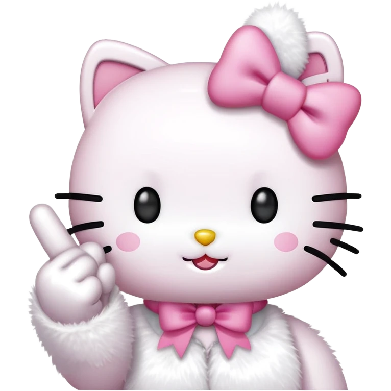 hello kitty sticking the middle finger emoji