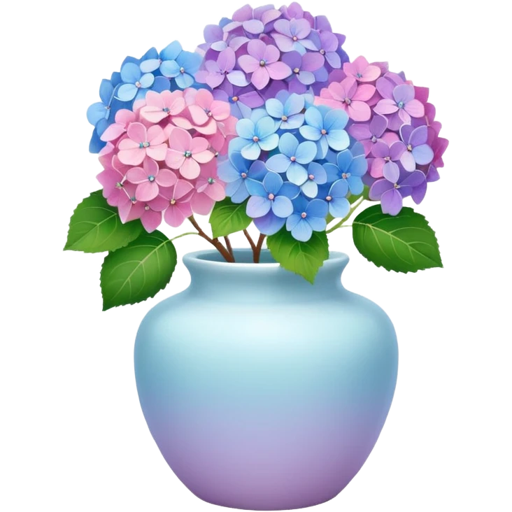 Colerful Aesthetic Hydrangeas In A little White vase emoji