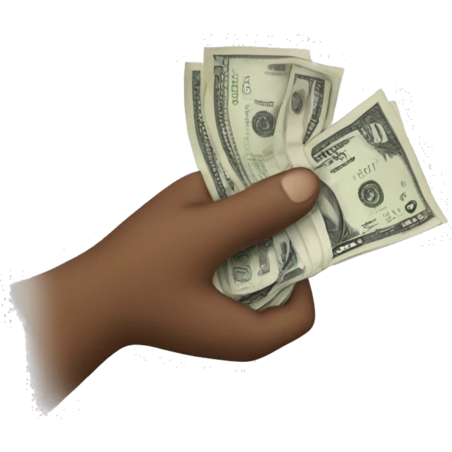 Hand giving a band of cash emoji