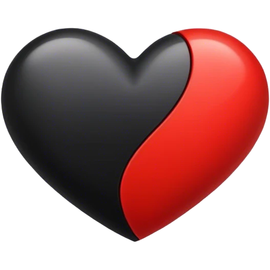 coeur rouge et noir emoji
