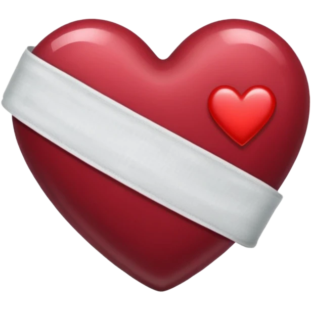 Heart bandaged burgendy shjny emoji