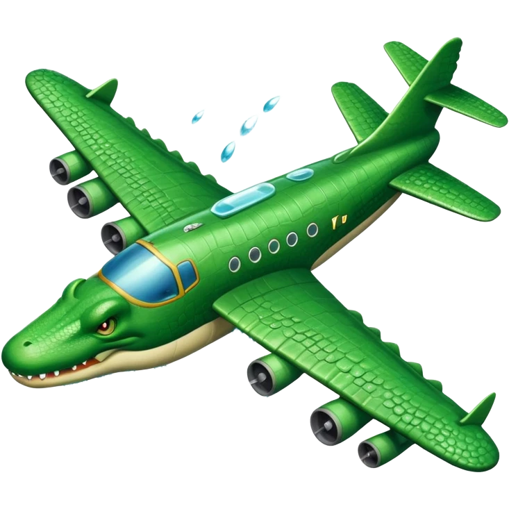Crocodile bomber plane dropping water instead of bombs emoji