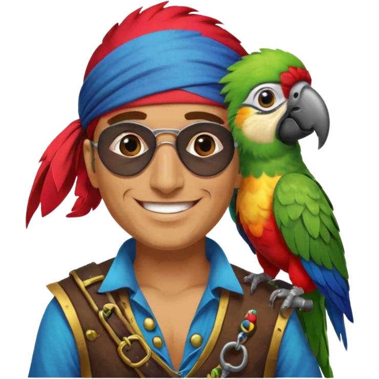 pirate and parrot emoji