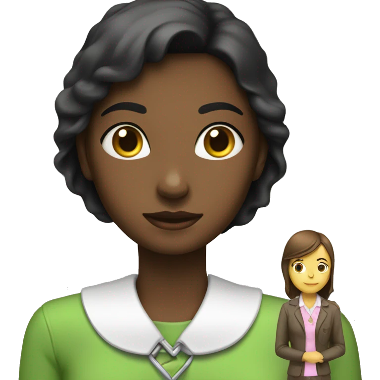 Girl  with collar on throat and a woman holding lt  emoji