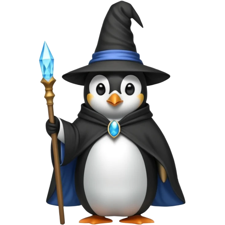A penguin wizard emoji
