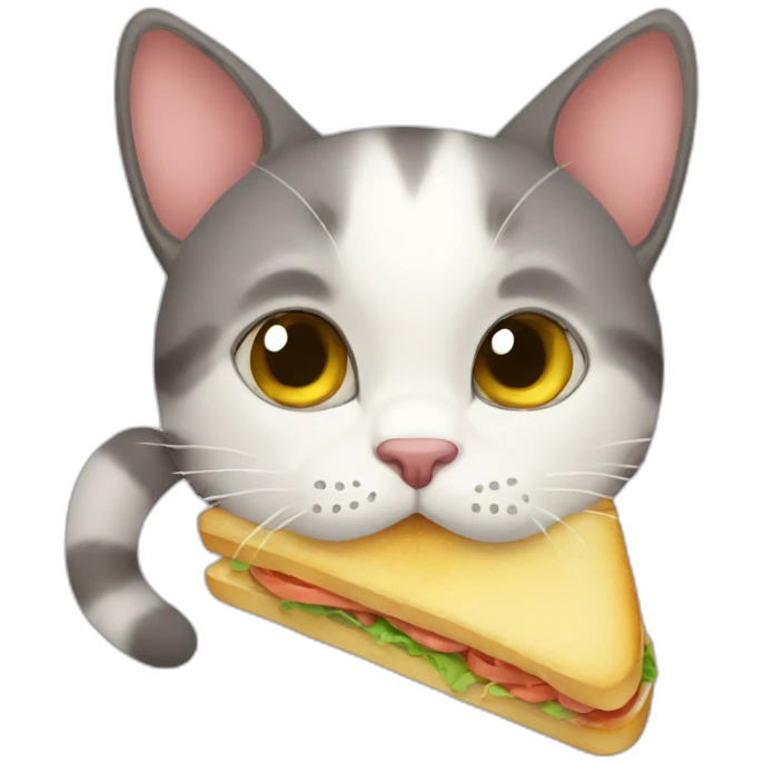 Cat eat sandwich emoji