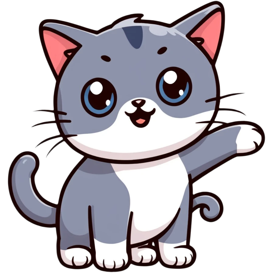 cute playful cat with big eyes emoji