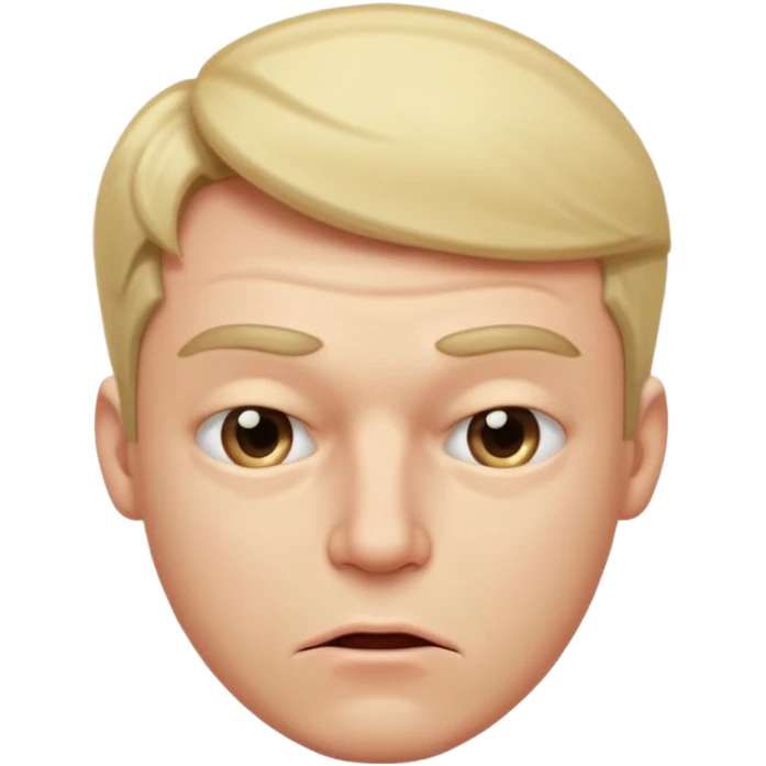 A male squinting his eyes hard but the mouth is blowing out emoji