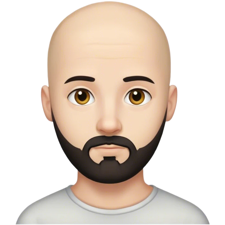 White Young bald man with black very short beard emoji
