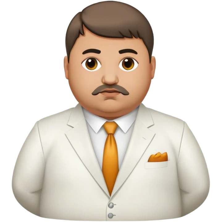 Fat Armenian oligarch with bowlcut wearing white suit emoji