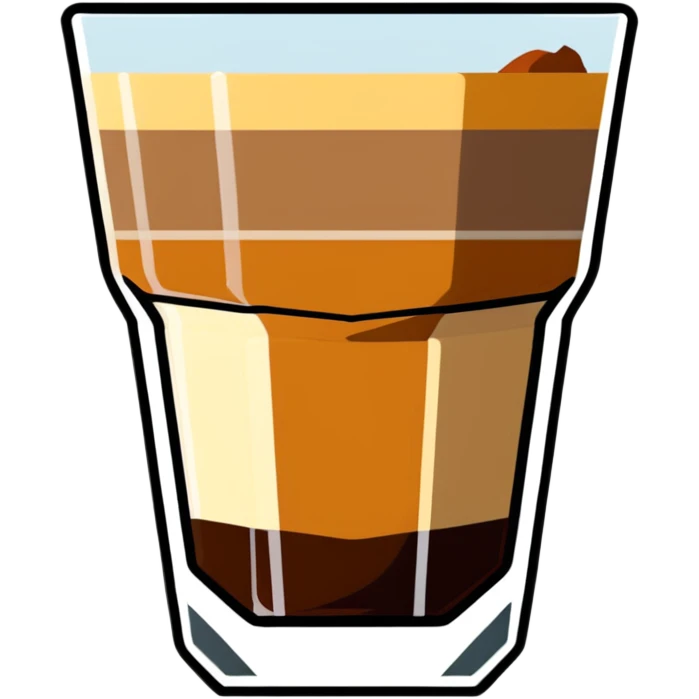Cortado espresso drink in a small Gibraltar glass, milk and espresso coffee emoji