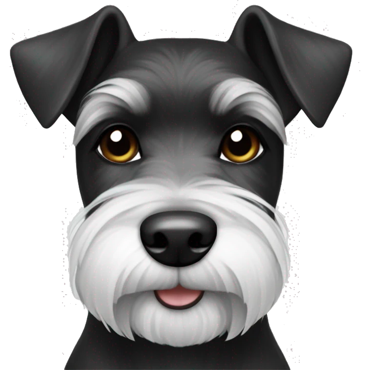Mini schnauzer black & white emoji