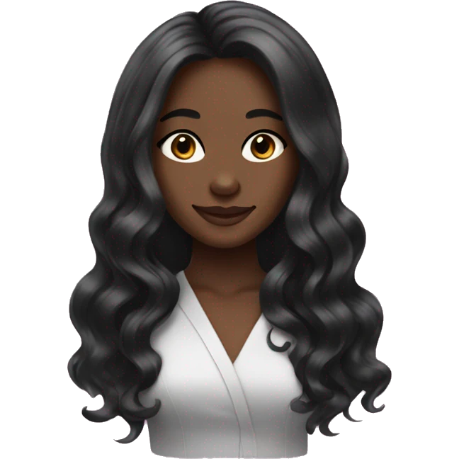 beautician, pretty black girl with long hair  emoji