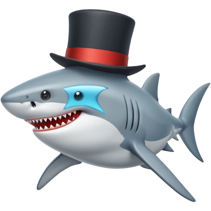 Shark with a top hat emoji
