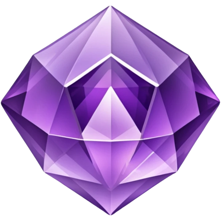 A purple amethyst crystal with shimmering facets.

































































 emoji