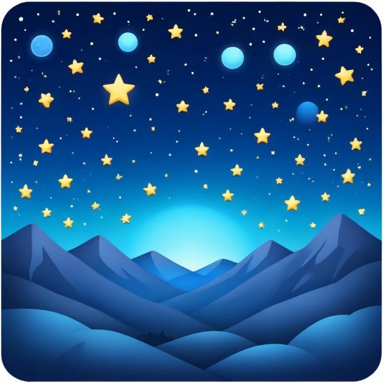 Beautiful night sky filled with stars, cosmic scene, deep blue with bright stars emoji