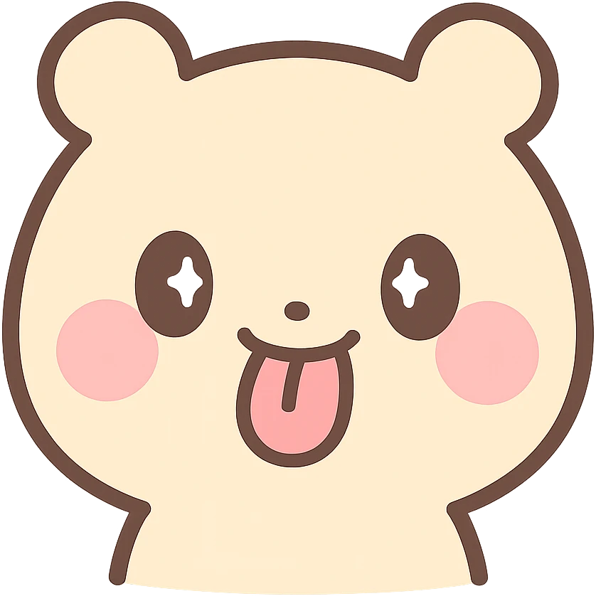 face sticking out tongue as if licking something, kawaii style emoji