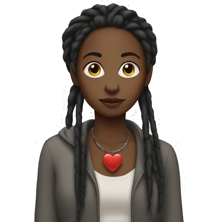 Black woman with dreads hand heart  emoji