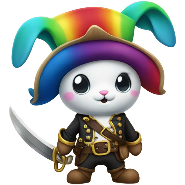 Rainbow bunny pirate emoji