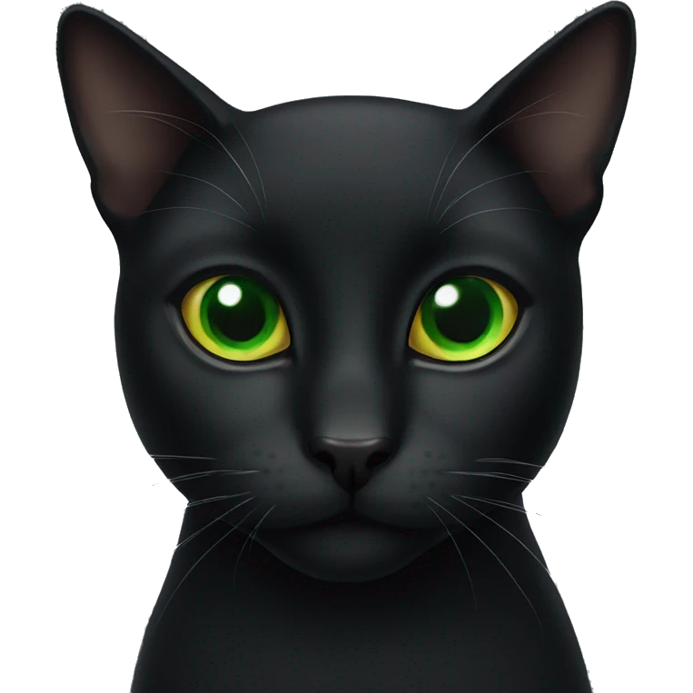 black cat green eyes  emoji