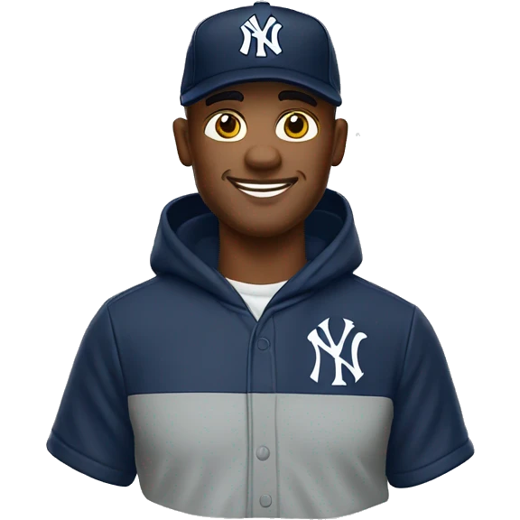 Man on his mid 50s wear a cap of New York Yankees emoji